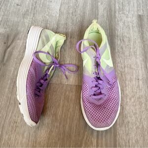 Nike Lime and Purple Lace Up Tennis Shoes